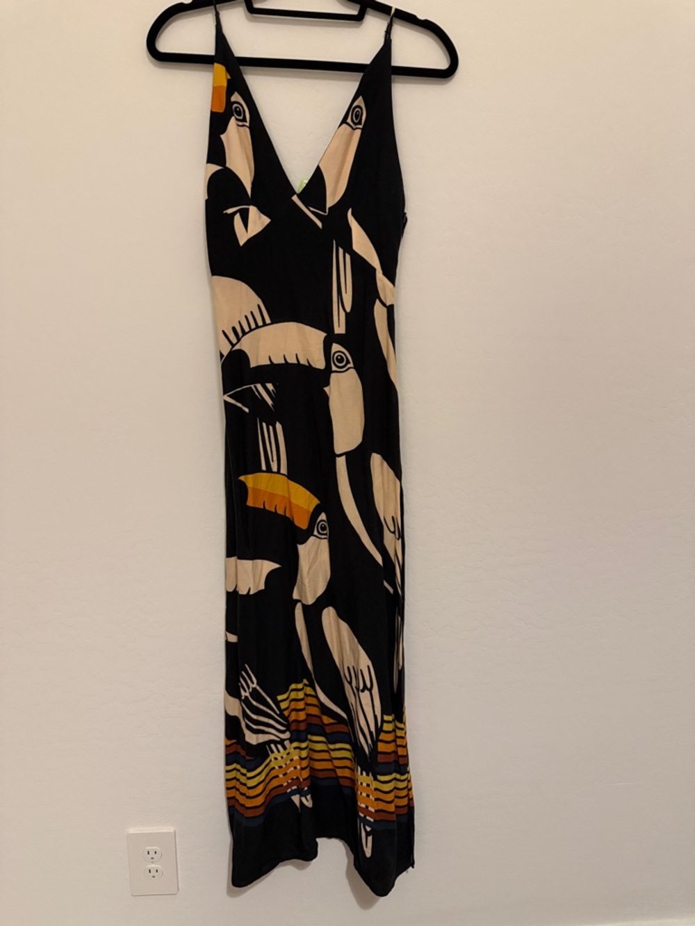 Farm Rio toucan-themed print Toucan Print Maxi Dress Sz S/P - Picture 6 of 11